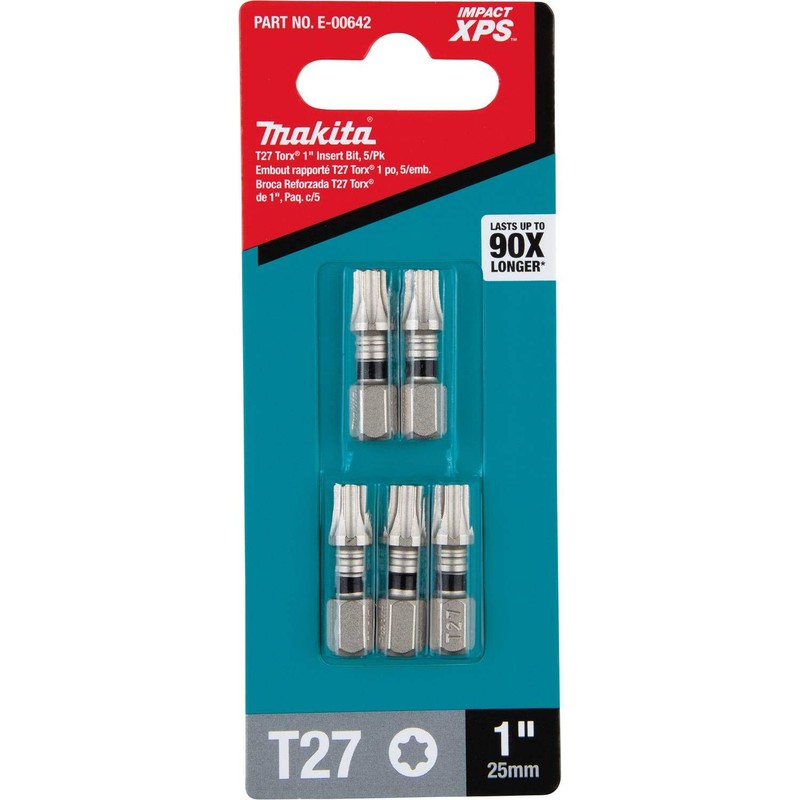 Makita E-00642 Impact XPS™ T27 Torx 1" Insert Bit, 5/pk