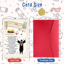 Zyulin Graduation Gifts for Son, College High School Graduation Card 2025 with Envelope, Congratulations Card for Him from Dad Mom, To My Special Son Card