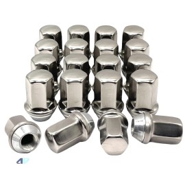 White Knight Wheel Accessories 24 Stainless Steel Polished Capped OE Style M14x1.5 Lug Nuts For Chevy GMC NEW!