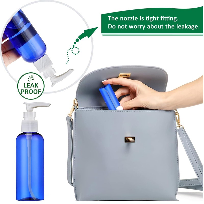 Apstaqeoo 6Pcs 100ML Empty Travel Bottles Plastic Pump Bottle Lotion