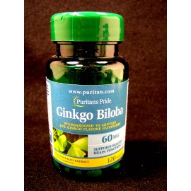 PURITAN'S PRIDE GINKGO BILOBA 60MG -  120 TABLETS, NEVER OPENED