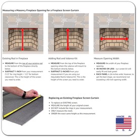 Midwest Hearth Fireplace Screen Mesh Curtain. 2 Panels Each 24" Wide. Includes Screen Pulls. Made in USA (30" H x 24" W, Antique Brass)