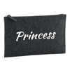 Huuraa Kulturbeutel Princess Schriftzug Geschenk 1 Liter Charcoal Filz Princess