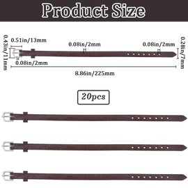 GORGECRAFT 20Pcs Traditional Kilt Extender Straps Necklaces 9x0.3 Inch Scottish Stirrup Armbands Non Slip Sleeve Holders PU Leather Cuff Belt Leather Luggage Tag Straps for Kilts Coat, Coconut Brown