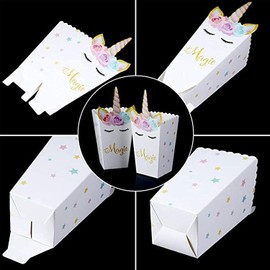 Popcorn Boxes Popcorn Bag Cardboard Candy Container for Birthdays, Film Evening, Carnival, Cinema, Party (Pack of 12) B
