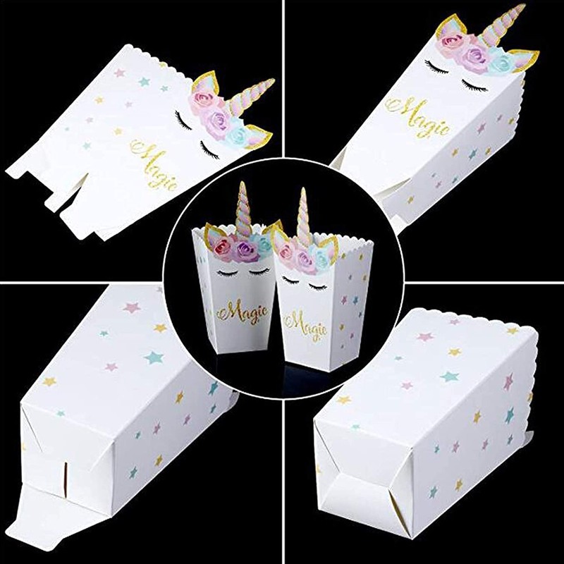 Popcorn Boxes Popcorn Bag Cardboard Candy Container for Birthdays, Film