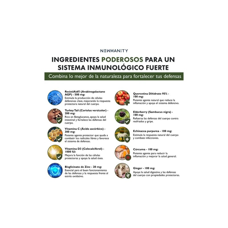 Immun-T ResistAid con 300mg Vitamina C y Zinc - 200