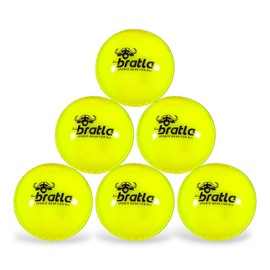 Bratla Wind Cricket Balls - Soft Training Practice Cricket Air Balls for Coaching Indoor & Outdoor - Blue Orange Neon/Yellow Pack of 6 (Orange)