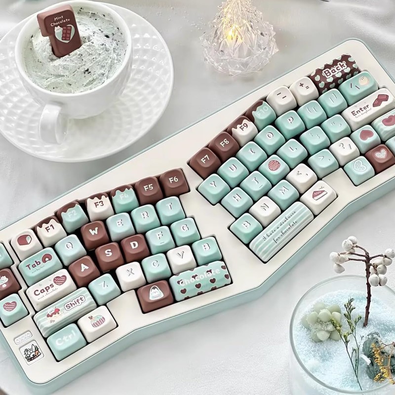 mintcaps PBT Keycaps - Coffee Cute Keycaps 60% 65% 75%