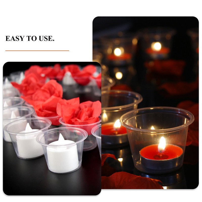 Ciieeo 120Pcs Clear Windproof Candle Cups 2.36In Tea Light Holders