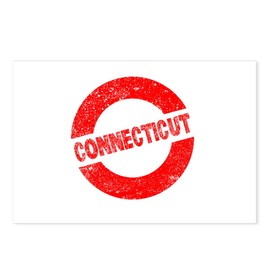 CafePress Rubber Ink Stamp Connecticut Postcards (Package of 8), 6"x4" Printed Note Card