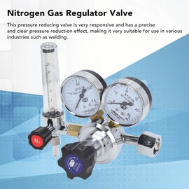 FOLOSAFENAR Nitrogen Meter , Nitrogen Gas Regulator Valve Robust Chrome Plated Easy Installation High Hardness Brass Body for Laboratory