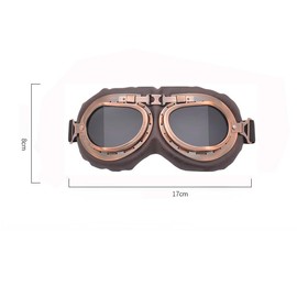 zhongguoqiaomao Motorradbrille Retro-Brille winddicht gepolstert Vintage Motorrad Brille Dirt Bikes Racing Brille Pilot Retro Kupferrahmen Helm Sonnenbrille