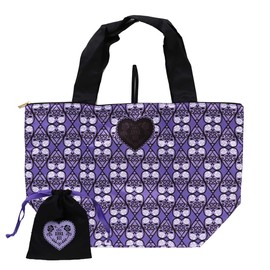 Anna Sui 000149-0004-01 Zippered Eco Bag Heart & Rose (with Drawstring Case) (Purple) Anna Sui/Anna Sui Women's Ladies, purple, Casual