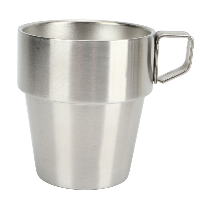 4PCS Camping Double Layer Cups Stainless Steel Food Grade Plastic