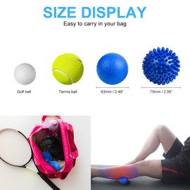 URAQT Spiky Massage Ball Set, 2 Pack Physical Therapy Massage Balls, Hard Lacrosse Ball & Spiky Massage Ball for Myofascial Release and Trigger Point Deep Tissue Massage