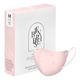 Bienbrise Premium Air Slim Mask Medium KF94, 10-pack, 2 packs, Baby Pink / 비앙브리제 프리미엄 에어슬림 마스크 중형 KF94, 10개입, 2개, 베이비 핑크