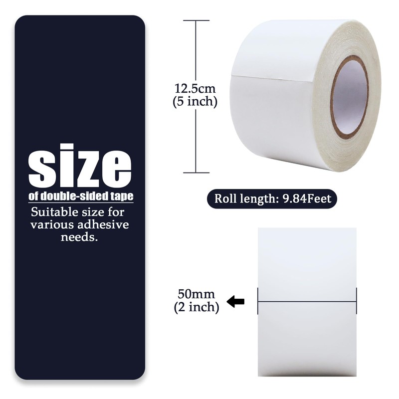 Ykimok Heavy-Duty Double Sided White Carpet Tape, 33Ft Long and