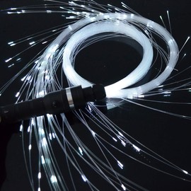 goldgecko Batteries Powered 360 Degree Swivel LED RGB Fiber Optic Light Whip with End Glow Flashing Effect for Dance