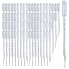 Zkupanx 100 PCS 3ML Dropper Pipette - Disposable Plastic Transfer Pipettes for Accurate Liquid Transfer, Excellent Suction, Perfect for Oils, Resin, Crafts, Labs, Kids Activities