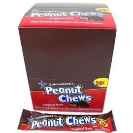 Goldenberg's Peanut Chews Original Dark Bar .6oz (Pack of 24)