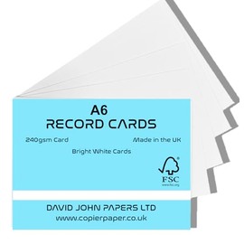 DJP A6 Plain Index Record Revision Cards, Postcard Blank Card Art Crafting Thick Card Cardstock, 240gsm (50)