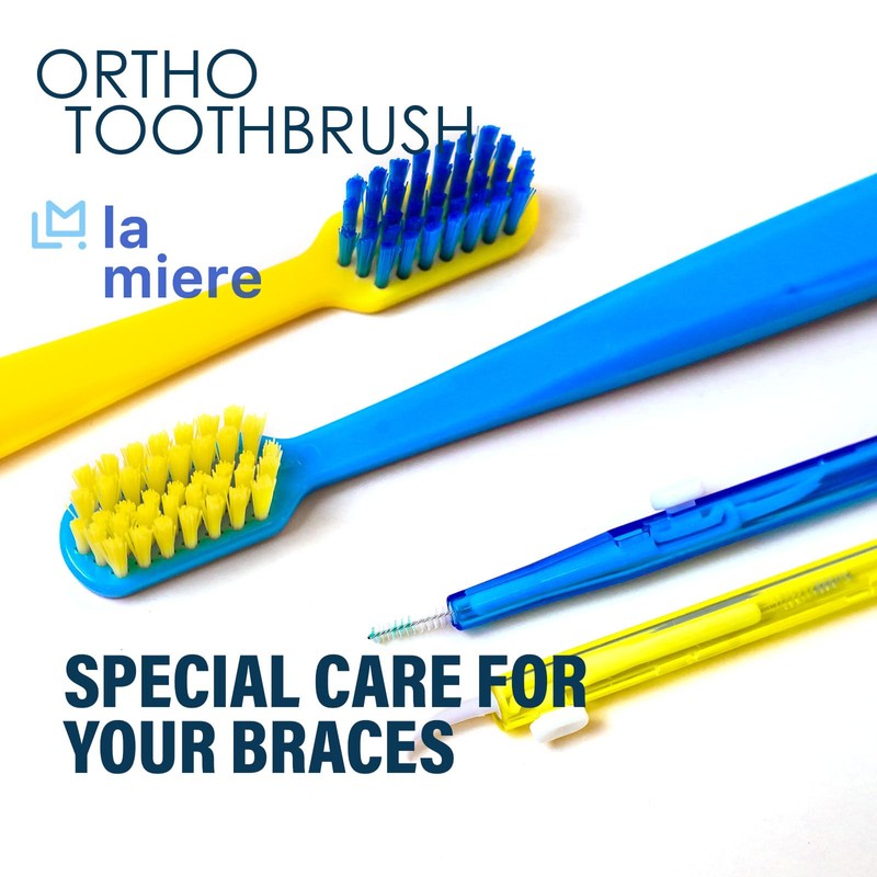 LA MIERE V-Shaped + U-Shaped Orthodontic Toothbrush Soft Bristle (2pcs)