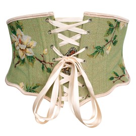 SCARLET DARKNESS Womens Medieval Corset Belt Cottagecore Floral Corset Belts for Renaissance Faire Party Costume Green 12