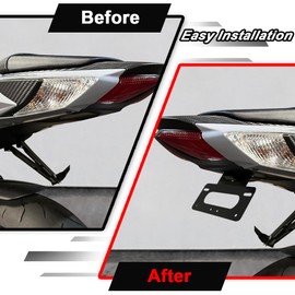 Xitomer Fender Eliminator Fit for GSXR 600/GSXR 750 2025 2024 2023 2022 2021 2020 2019 2018 2017 2016 2011-2025 GSXR600 Tail Tidy, Fender Eliminator Bracket with Led License Plate Light (Black)