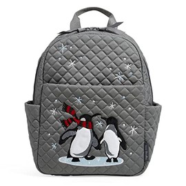 Vera Bradley Women's Small Backpack Bookbag, Penguin Pair-Recycled Cotton, One Size