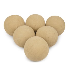 Skyflame 5" Ceramic Firepalce Balls for Gas Fire Pits, 6 Pack Round Reusable Beige Firepit Balls for Indoor and Outdoor Fire Bowls, Fire Tables or Fireplaces Accessory