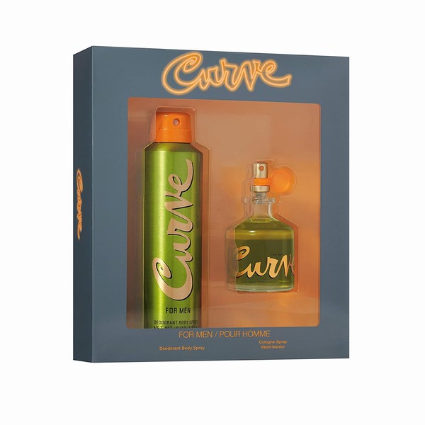 Curve for Men, Men's Fragrance 2 Piece Gift Set, 2.5 fl. oz. Eau de Cologne and 6.0 oz Deodorant Spray