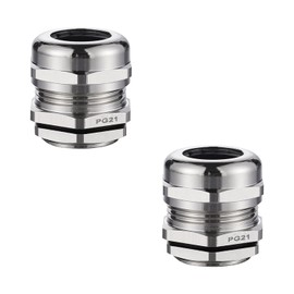 SRJQXH Pack of 2 PG21 Cable Connectors, IP68 Class Waterproof Cable Connector, 28.3 mm Brass Dustproof Cable Gland, Can be Used for 13-18 mm Cable Connection