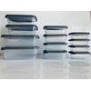 SleekAura 12-Piece Grey Storage Box Set - Airtight Food Containers