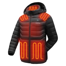 Venustas Unisex Heated Jacket with Battery, Heated Coat for Women and Men with Detachable Hood