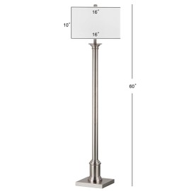 SAFAVIEH Lighting Collection Livia Modern Farmhouse Nickel 60-inch Living Room Bedroom Home Office Standing Floor Lamp (LED Bulb Included)