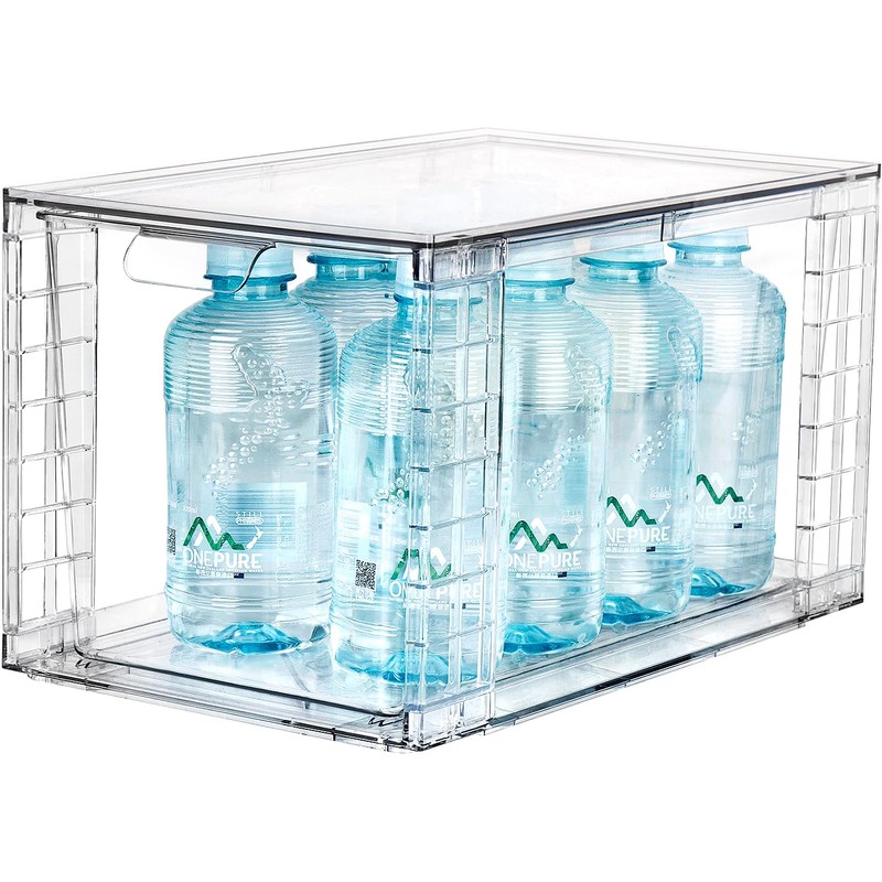 Zero Zoo 4Pack Large Stackable Kitchen Storage Drawers, Clear Foods