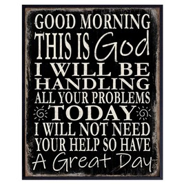 God Wall Decor Picture - Faith Wall Decor - Religious Gifts for Men, Women - Catholic Gifts for Men - Funny Christian Wall Art - Church Decorations - Grateful Wall Art - Inspirational Wall Decor Sign