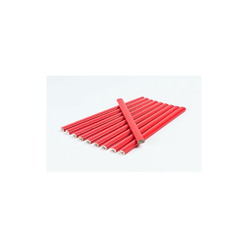Goodway Pack of 20 Carpenter's Pencils │ Red │ Oval