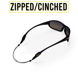 Cablz Skinnyz Zipz Eyewear Retainer | Black Stainless Cable Eyewear Retainer Strap | 14 inch - Extra Small End