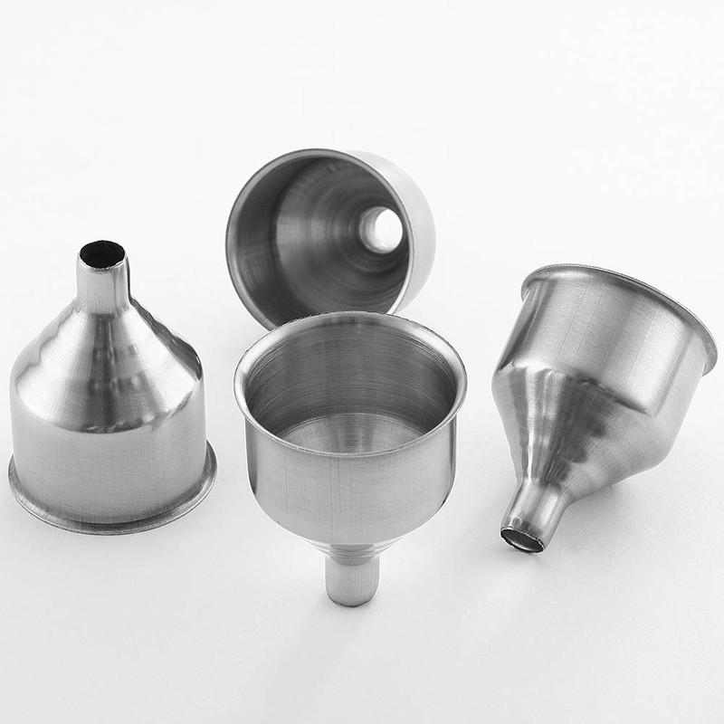 YWQ 6 Pcs Stainless Steel Flask Funnels, Set of 6