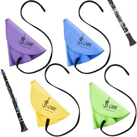4 Pcs Clarinet Swab Cloth Clarinet Cleaner Cleaning Cloth Swab for Inside Tube Suitable Piccolo Flute Sax Saxophone(Mixed Color)
