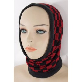 Unbranded Women Scarf Turtle Neck Warmer Head Cover Outdoor Face Mask Sport Red Checkered