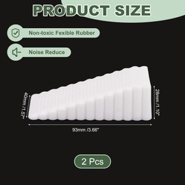 uxcell 2 Pcs Door Stoppers for Bottom of Door, 28mm/1.10 Inch Door Stops, Rubber Door Stopper Wedge Anti Slip, Window Stopper Door Stackable, White