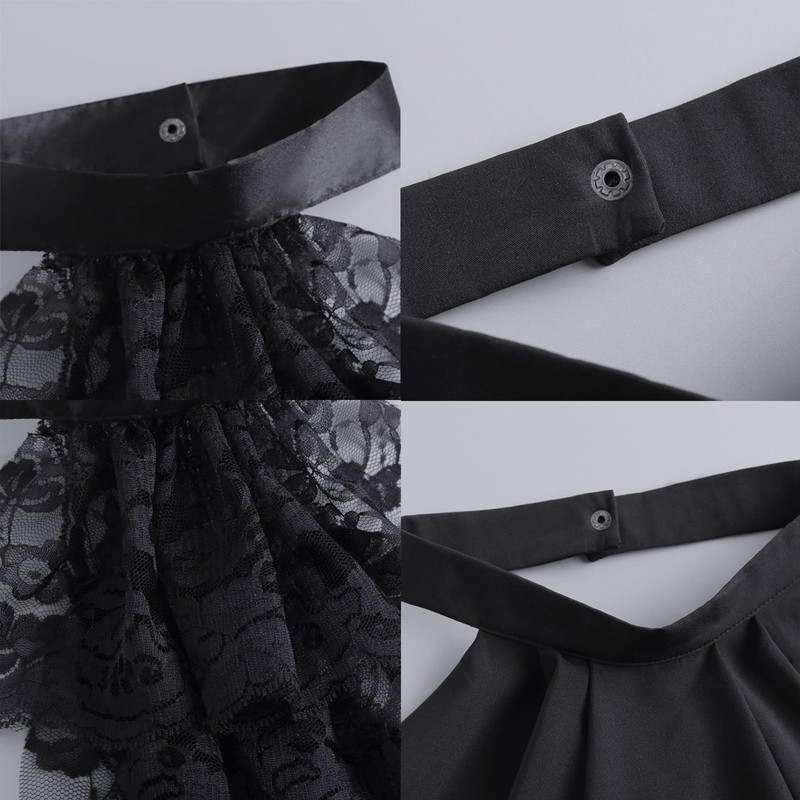 hokojix Detachable Ruffled Jabot Collar Multilayered Lace Collar for Victorian