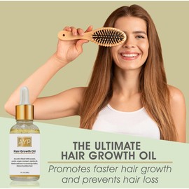 Hair Growth Serum with Organic Oils, Rosemary, Castor, Argan, Avocado, Coconut & Jojoba, Biotin for Thickening & Loss Prevention