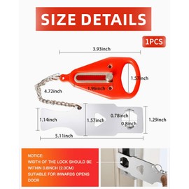 AORHOFJ 1 Piece Portable Door Lock, Security Travel Lock, Door Extra Protection Lock, Extra Security and Privacy Security Device for Hotel Apartment House College (Red)