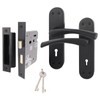 EAI Black Door Handle Key Lock Set - 1 Pair