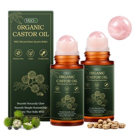 Castor Oil Organic Cold Pressed, Organic Castor Oil Rose Quartz Roller Ball