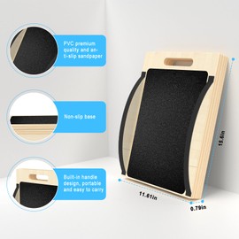 HOTSWEAT Slant Board for Calf Stretching, Wooden Balance Board, Adjustable Calf Stretcher Incline Board and Wobble Board for Physical Therapy, Portable Calf Stretch Board for Knee Ankle Feet Leg